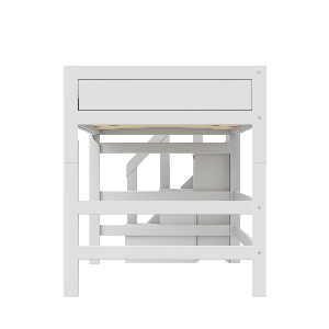 Hochbett 120x200x152cm Treppe DELUXE Lifetime white