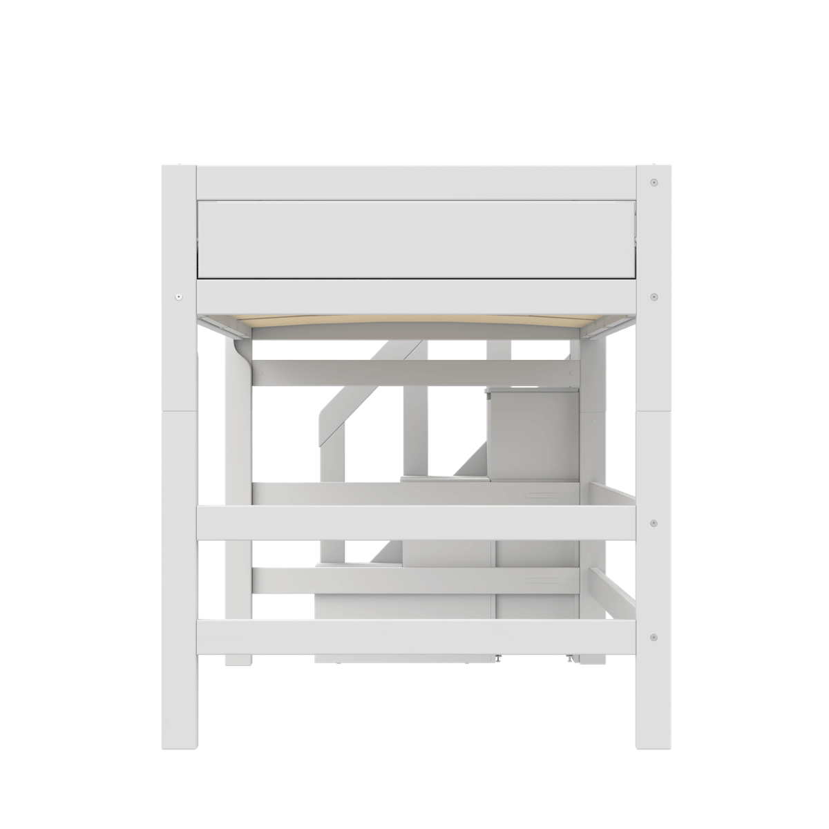 Hochbett 120x200x152cm Treppe PREMIUM Lifetime white