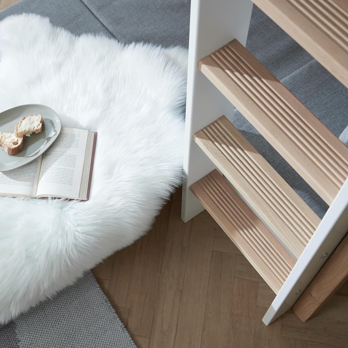 Hochbett 200x90cm casa Click-On Schreibtisch NOR Flexa Eiche-weiß