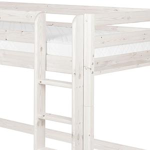 Hochbett mitwachsend 90x200cm gerade Leiter CLASSIC Flexa whitewash