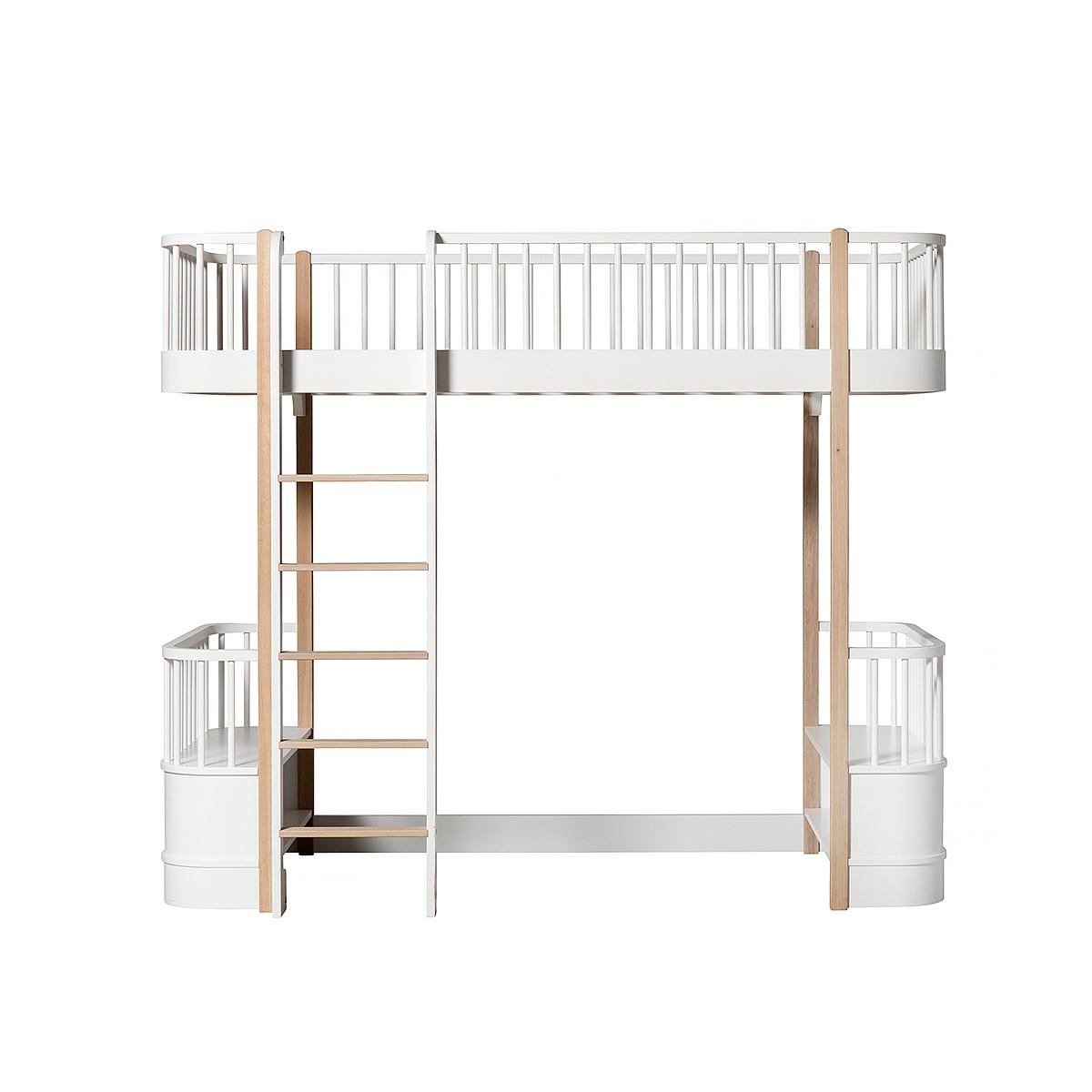 Hochbett mitwachsend 90x200cm WOOD ORIGINAL Oliver Furniture weiß-Eiche