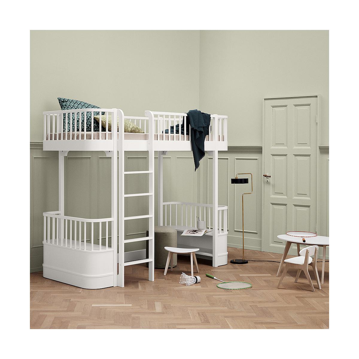 Hochbett mitwachsend 90x200cm WOOD ORIGINAL Oliver Furniture weiß