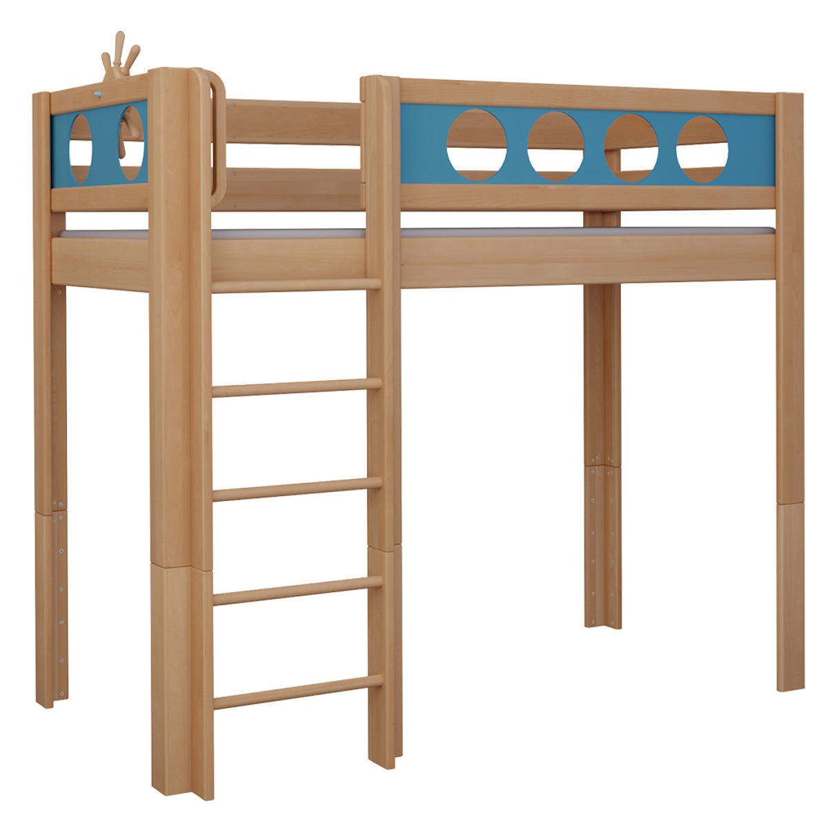 Hochbett Pirat DELUXE de Breuyn natürlich-blau