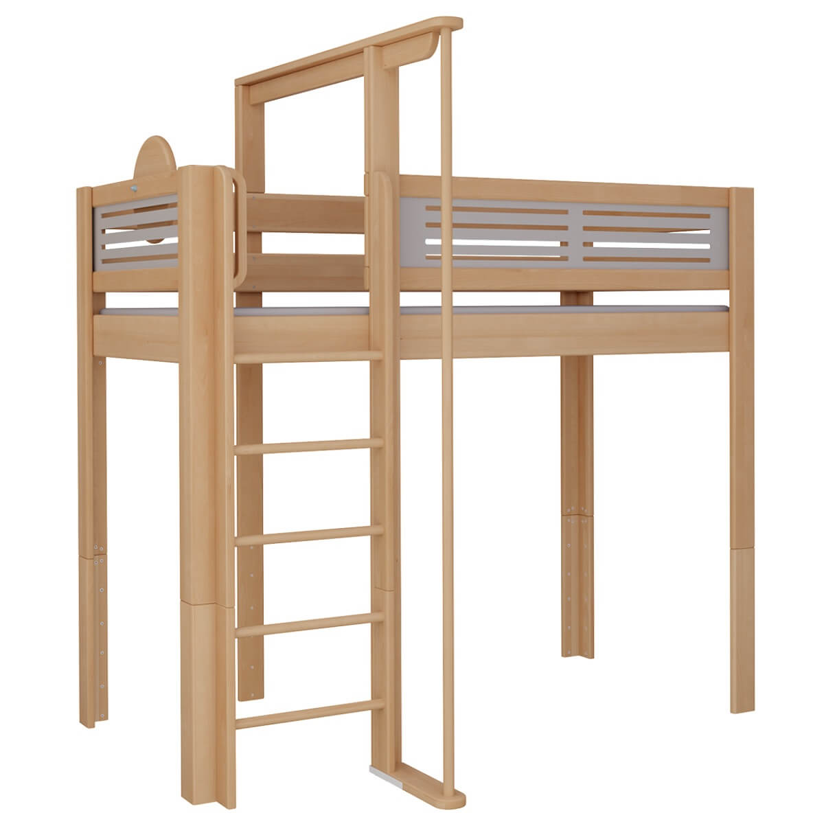 Hochbett Tatü Kletterstange DELUXE de Breuyn natürlich-grau