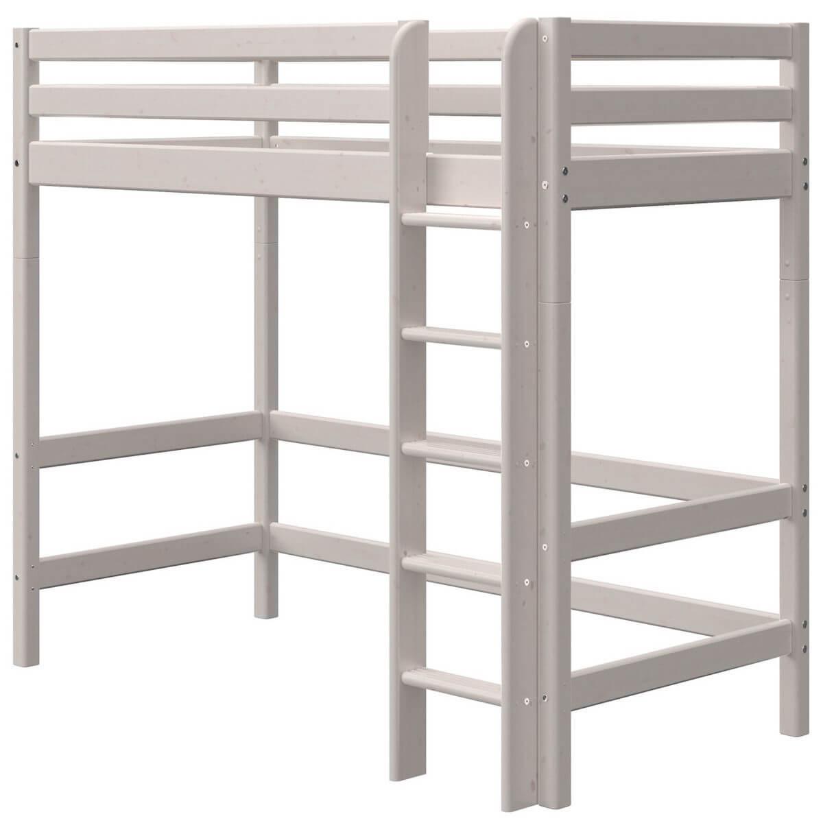 Hochbett XL 90x200cm gerade Leiter CLASSIC Flexa grey washed