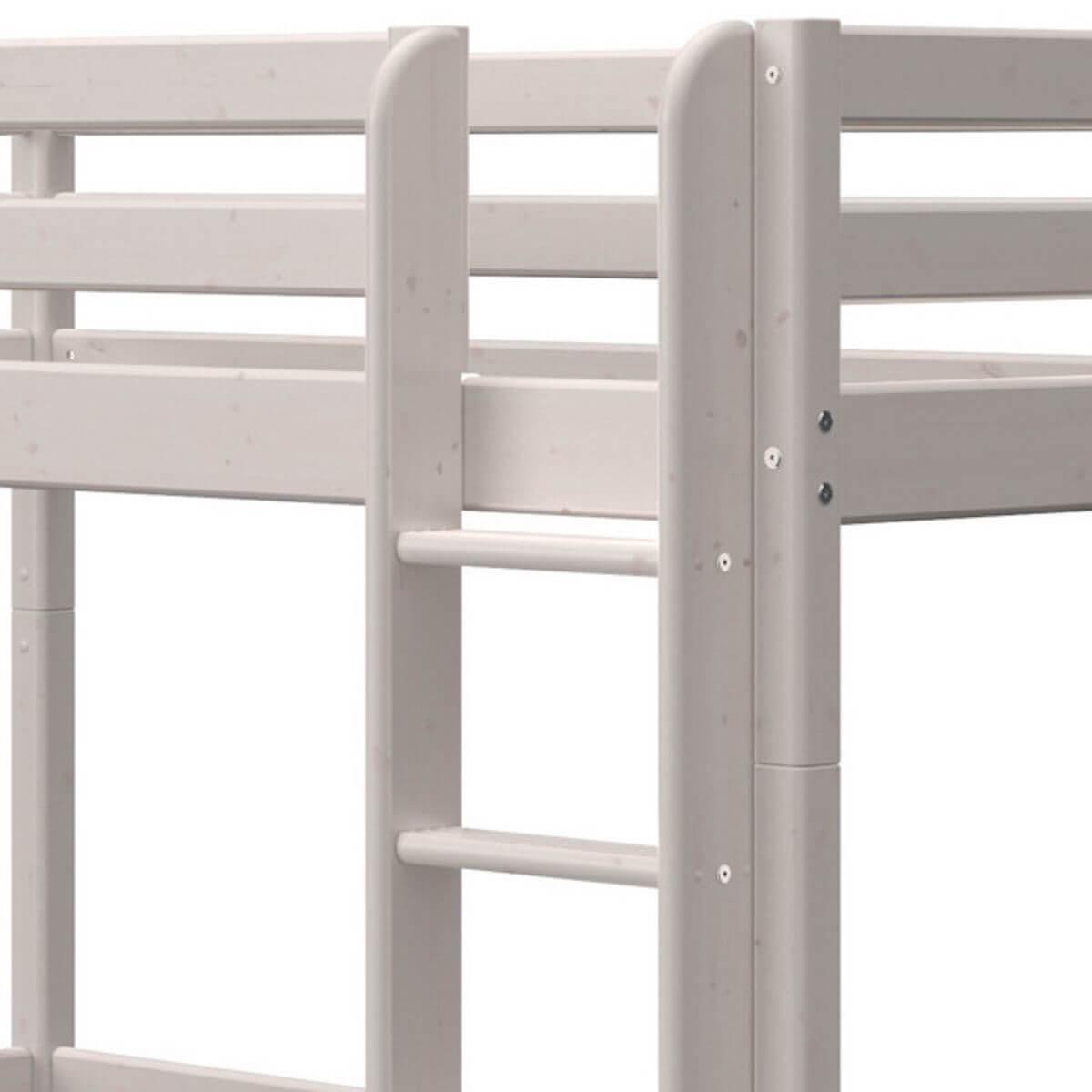 Hochbett XL 90x200cm gerade Leiter CLASSIC Flexa grey washed