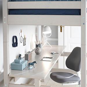 Hochbett XL 90x200cm gerade Leiter CLASSIC Flexa grey washed