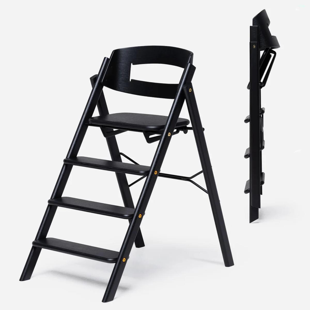 Hochstuhl aus natürlicher Eiche KLAPP Kaos schwarzer