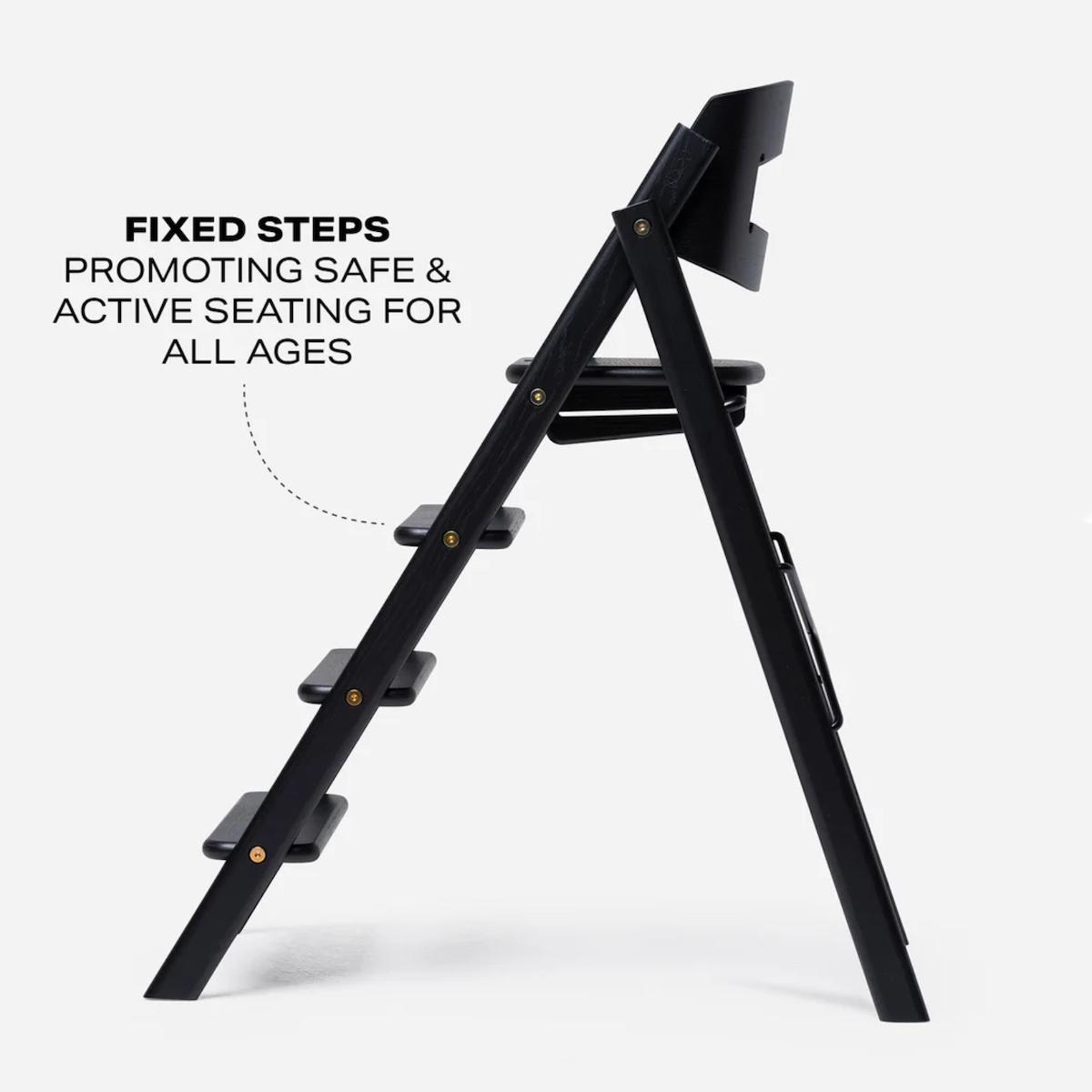 Hochstuhl aus natürlicher Eiche KLAPP Kaos schwarzer