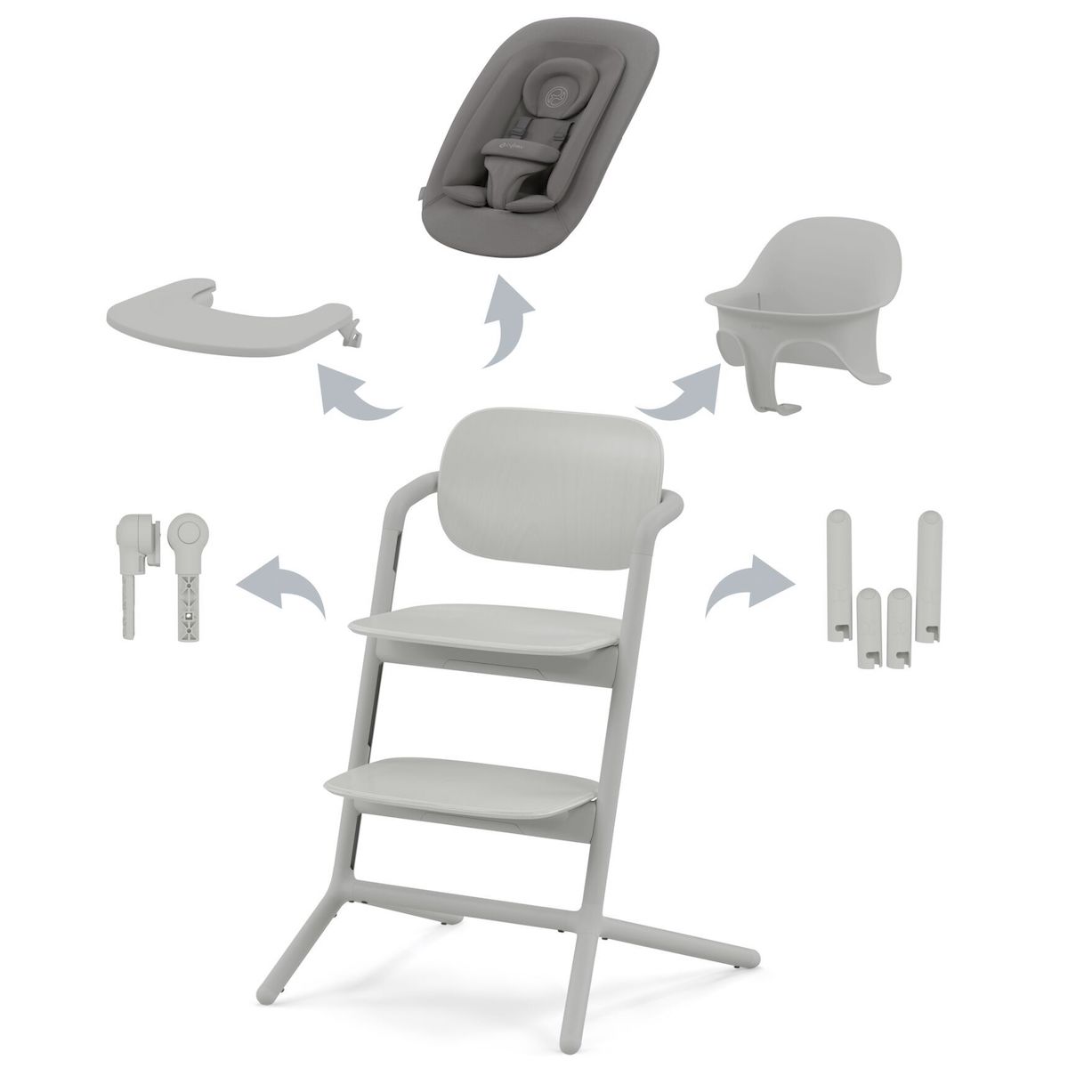 Hochstuhl Set LEMO 3in1 Cybex Suede Grey