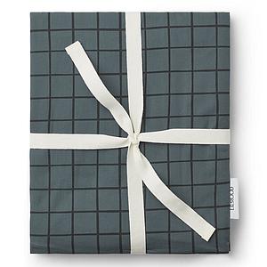 Housse de couette 100x140cm INGEBORG Liewood Check-whale blue