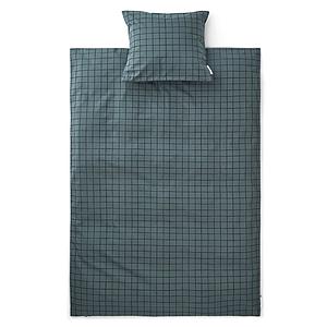 Housse de couette 100x140cm INGEBORG Liewood Check-whale blue