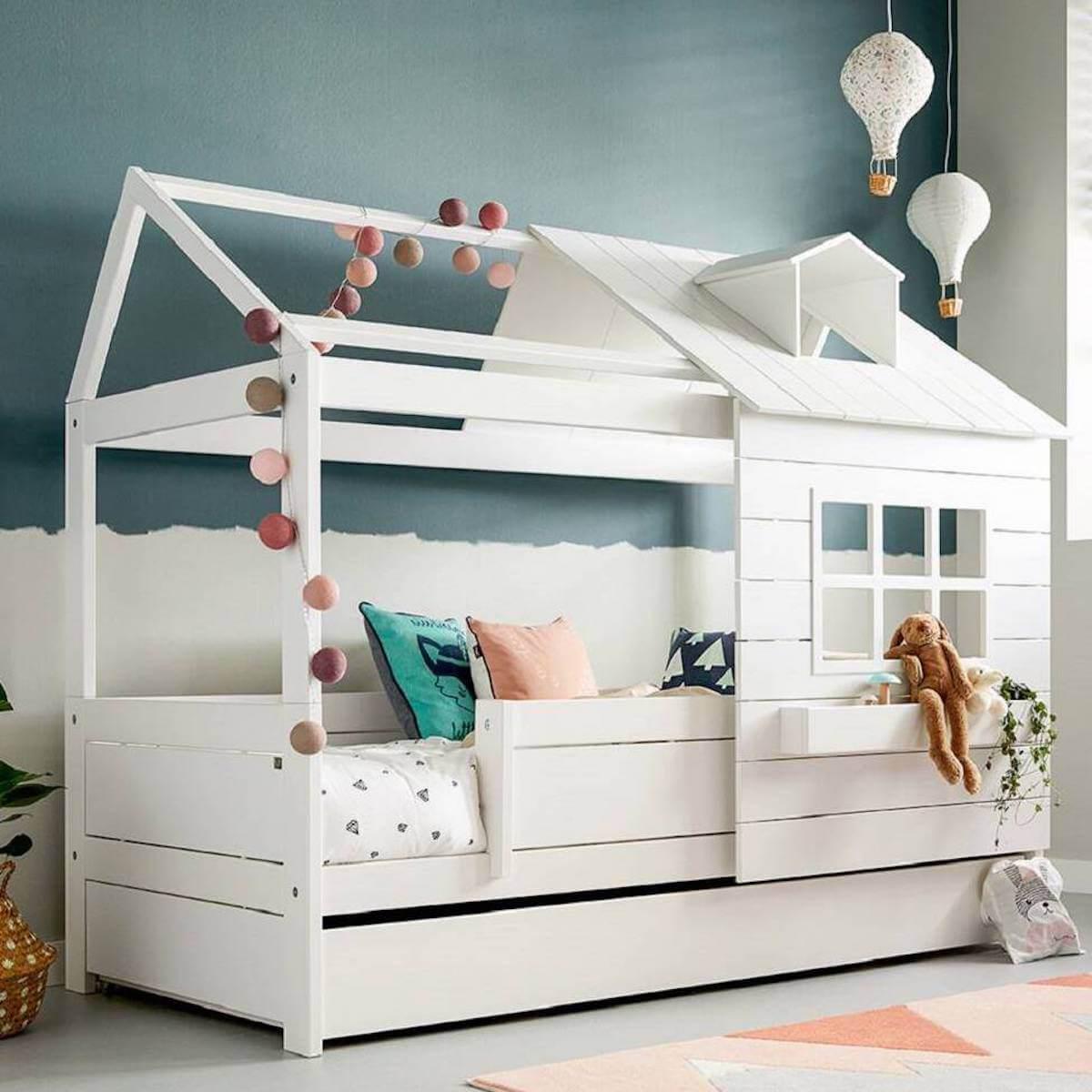 Hüttenbett 90x200cm LAKE HOUSE 1 Lifetime weiß