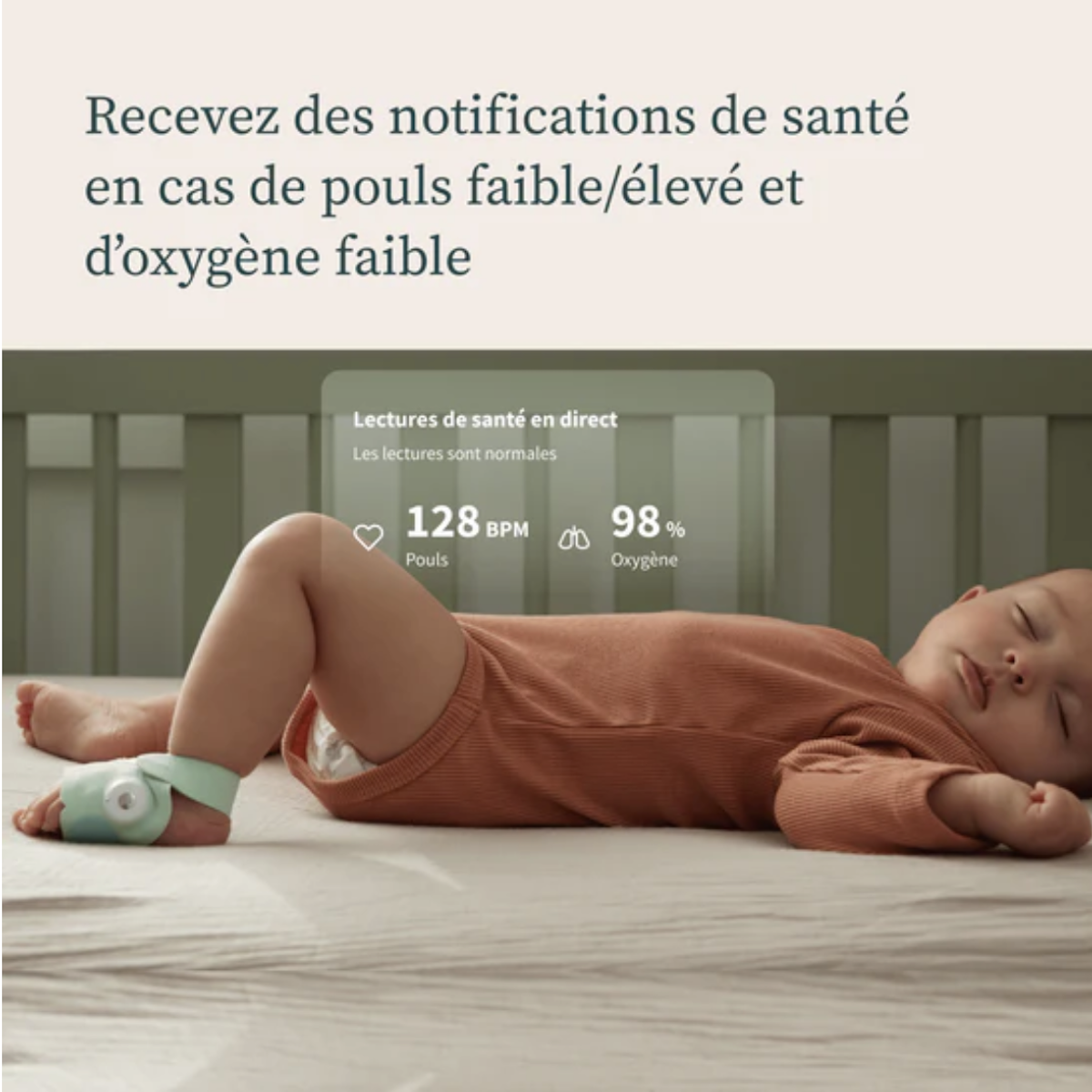 Intelligentes Baby-Überwachungssystem DREAM SOCK Owlet dusty rose