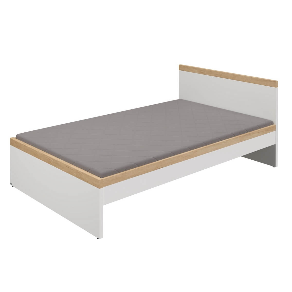 Jugendbett, 120 x 200 cm ohne Matratze und ohne Lattenrost OSCAR Paidi Eiche Nebraska / weiß