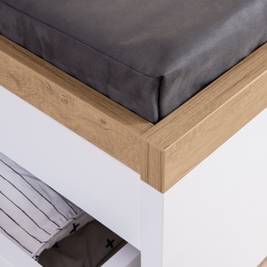 Jugendbett, 120 x 200 cm ohne Matratze und ohne Lattenrost OSCAR Paidi Eiche Nebraska / weiß