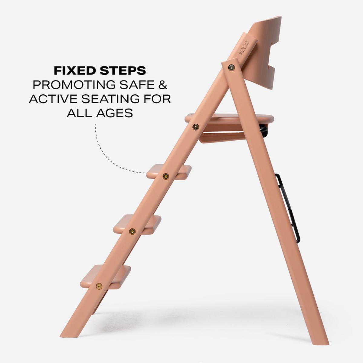 KAOS Klapp Hochstuhl aus Buche, helles Koralle