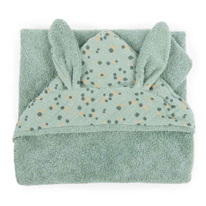 Kapuzenbadetuch TROIS PETITS LAPINS Moulin Roty Salbei