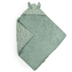 Kapuzenbadetuch TROIS PETITS LAPINS Moulin Roty Salbei