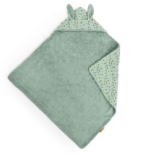 Kapuzenbadetuch TROIS PETITS LAPINS Moulin Roty Salbei