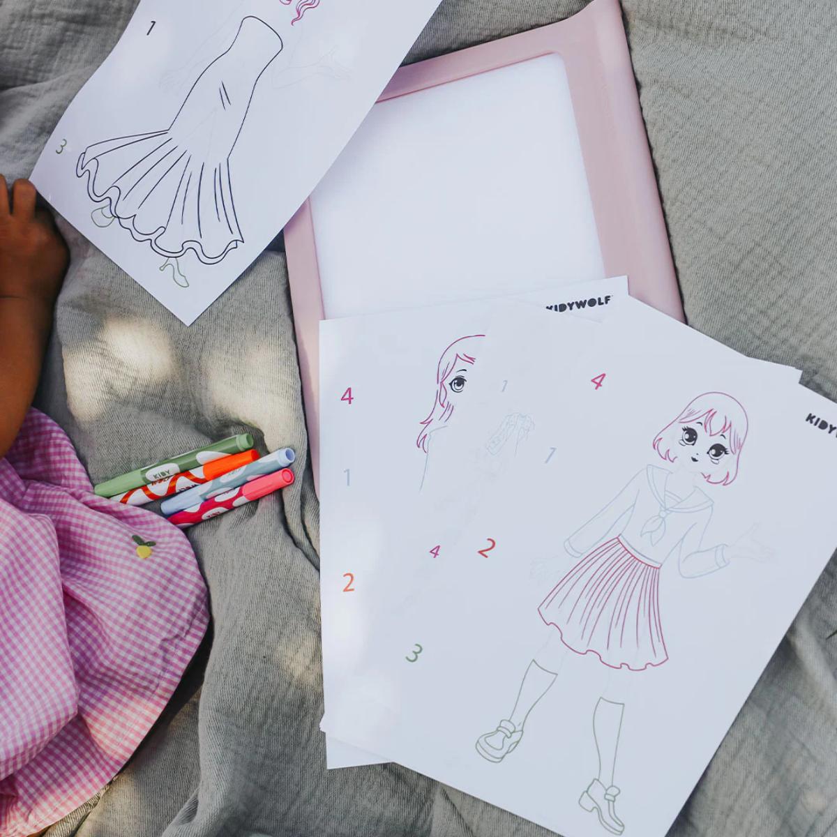 Kidydraw-pro A4 light table 2in1 Kidywolf Pink