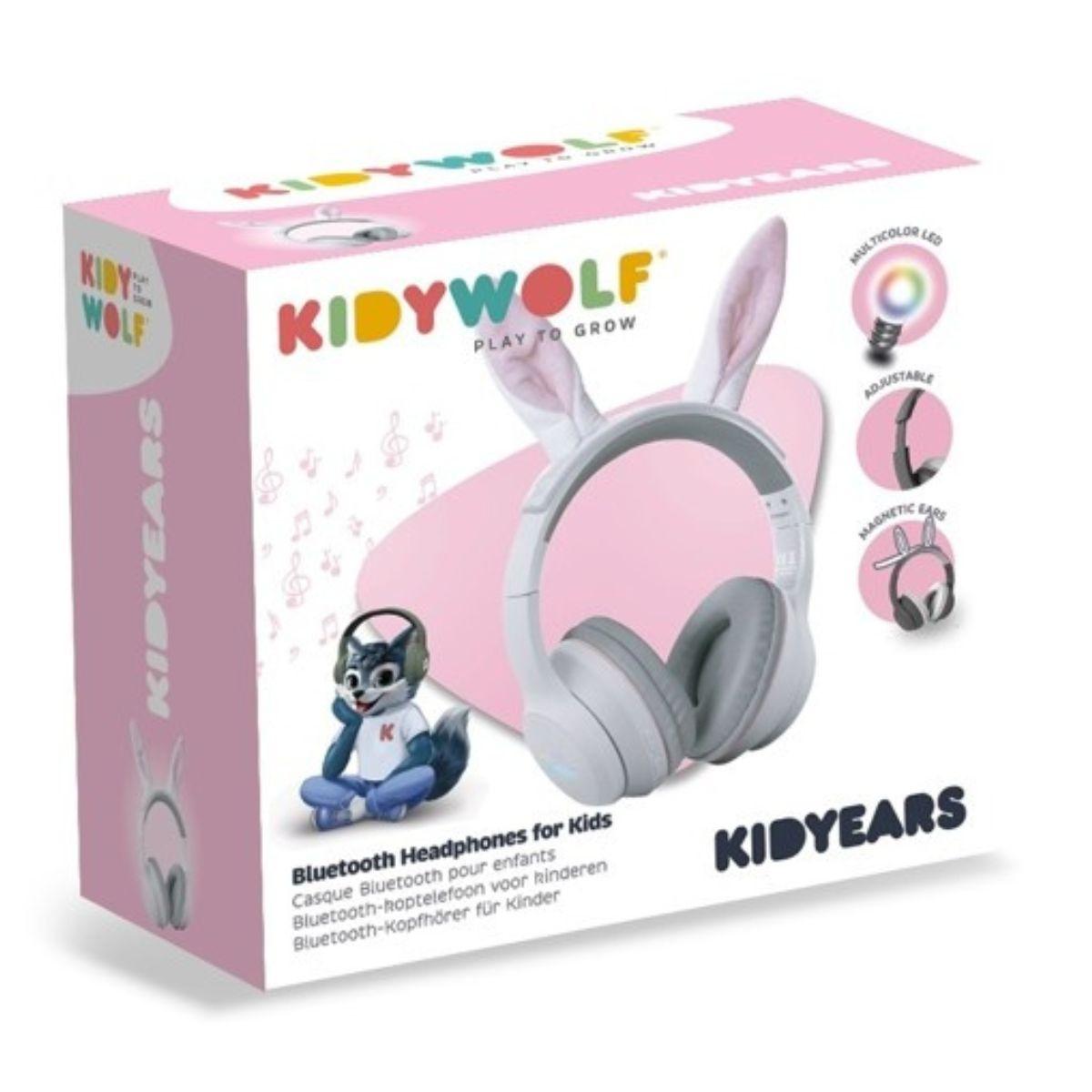 Kidyears Bluetooth headset with magnetic ears 85 dB mode space for SD card jack cable Kidywolf Rabbit