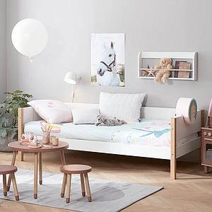 Kinderbett 200x90cm NOR Flexa Eiche-weiß