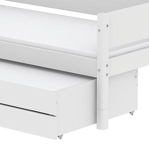 Kinderbett 90x200cm Ausziehbett-2 Schubladen WHITE Flexa weiß