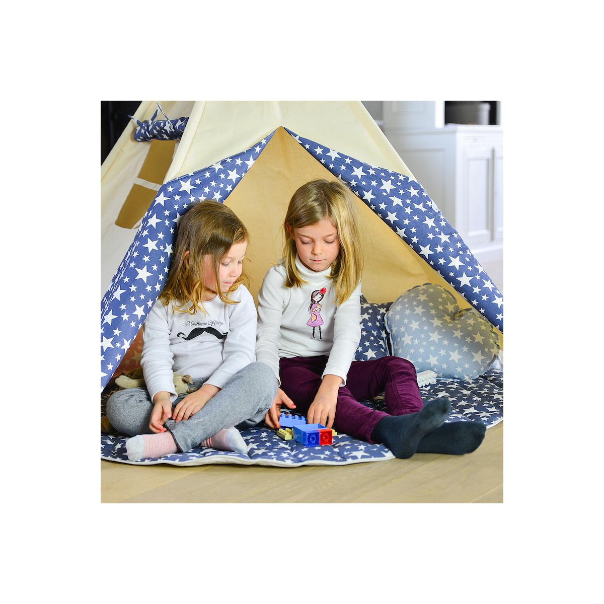 Kinderkissen herz STARS Abitare Kids Hell blau