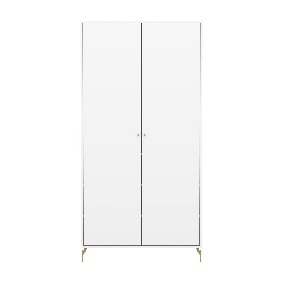 Kinderschrank 2 Türen mit Fußteil SAGA FLEXA blanc oat