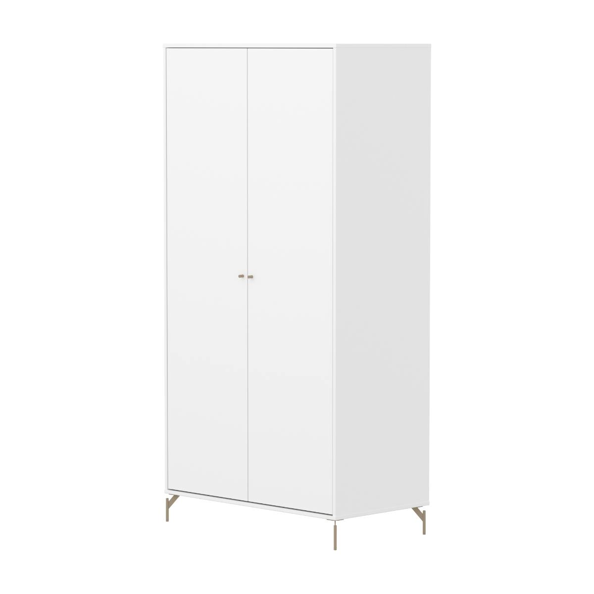 Kinderschrank 2 Türen mit Fußteil SAGA FLEXA blanc oat