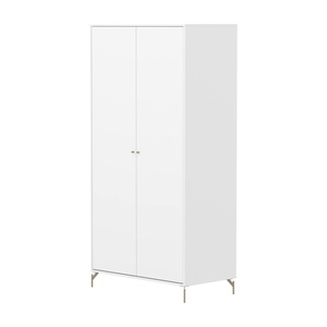 Kinderschrank 2 Türen mit Fußteil SAGA FLEXA blanc oat