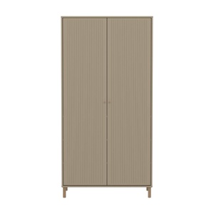 Kinderschrank 2 Türen Rillen mit Fuß SAGA FLEXA Hafer Eiche