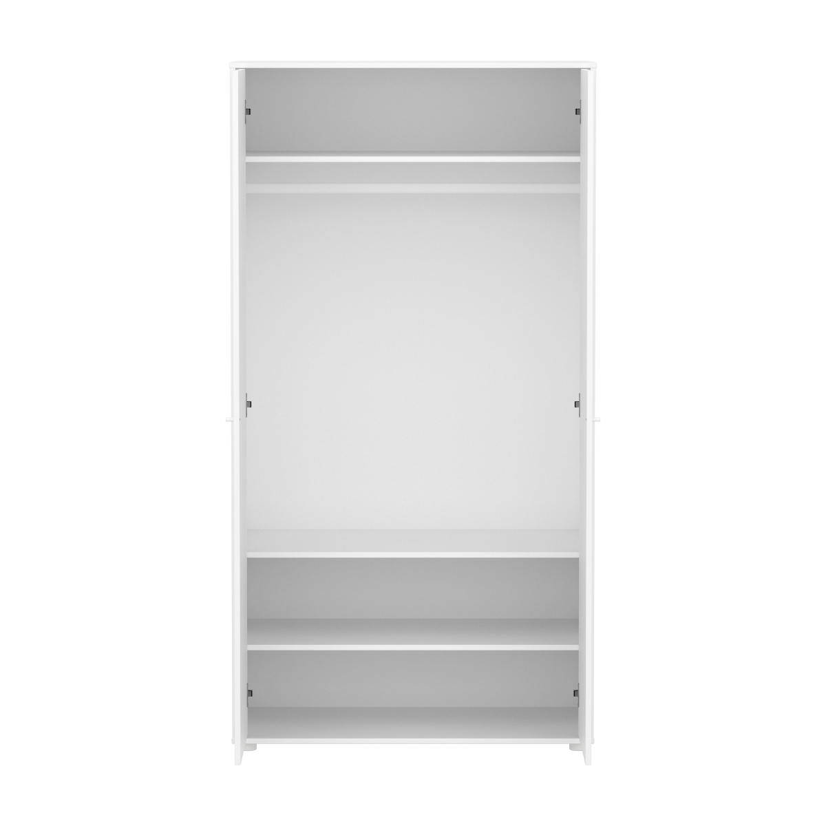 Kinderschrank 2 Türen Rillen mit Fuß SAGA FLEXA weiß Eiche