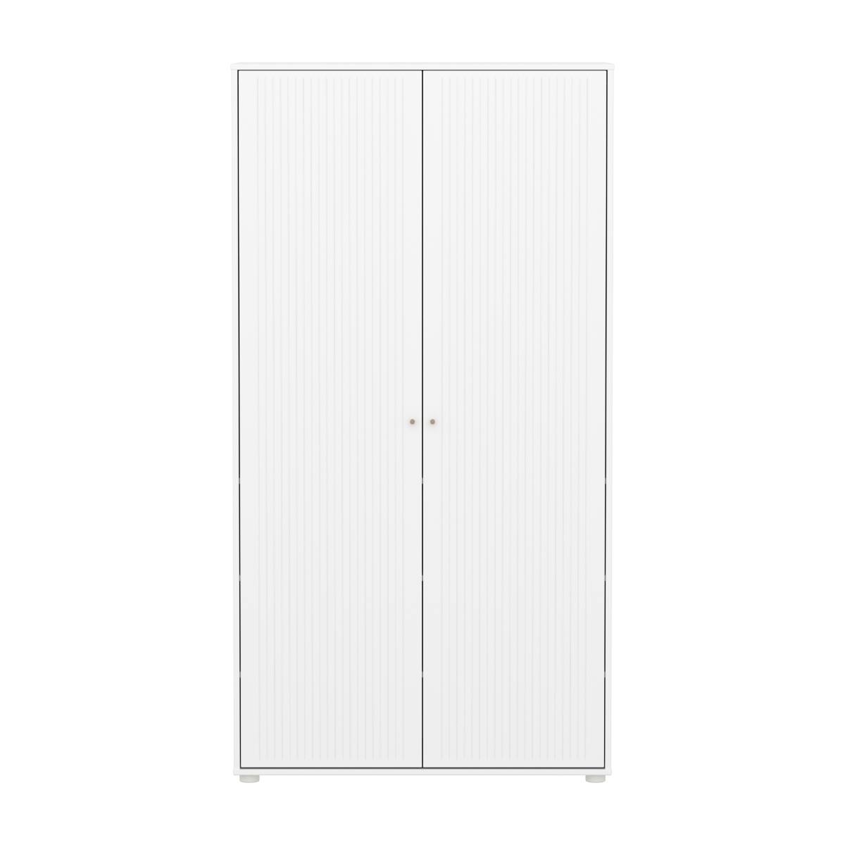 Kinderschrank 2 Türen Rillen SAGA FLEXA weiß oat