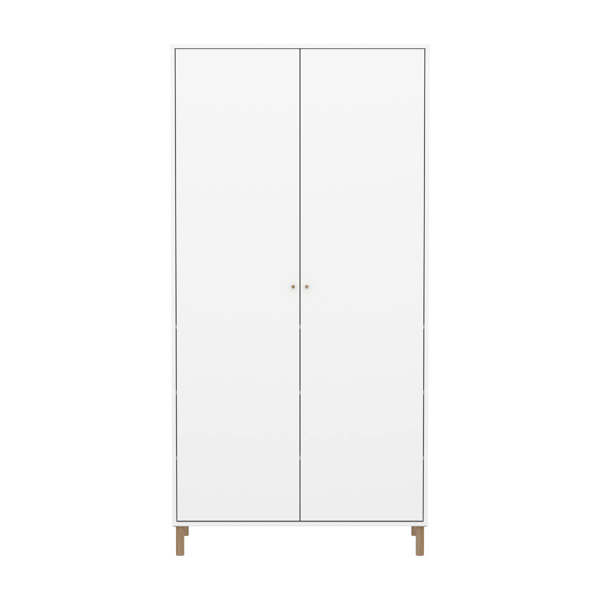 Kinderschrank mit 2 Türen und Fußteil SAGA FLEXA Eiche weiß