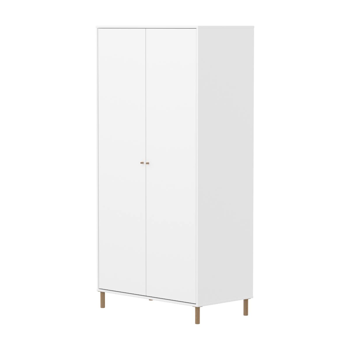 Kinderschrank mit 2 Türen und Fußteil SAGA FLEXA Eiche weiß