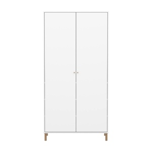 Kinderschrank mit 2 Türen und Fußteil SAGA FLEXA Eiche weiß