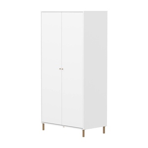 Kinderschrank mit 2 Türen und Fußteil SAGA FLEXA Eiche weiß