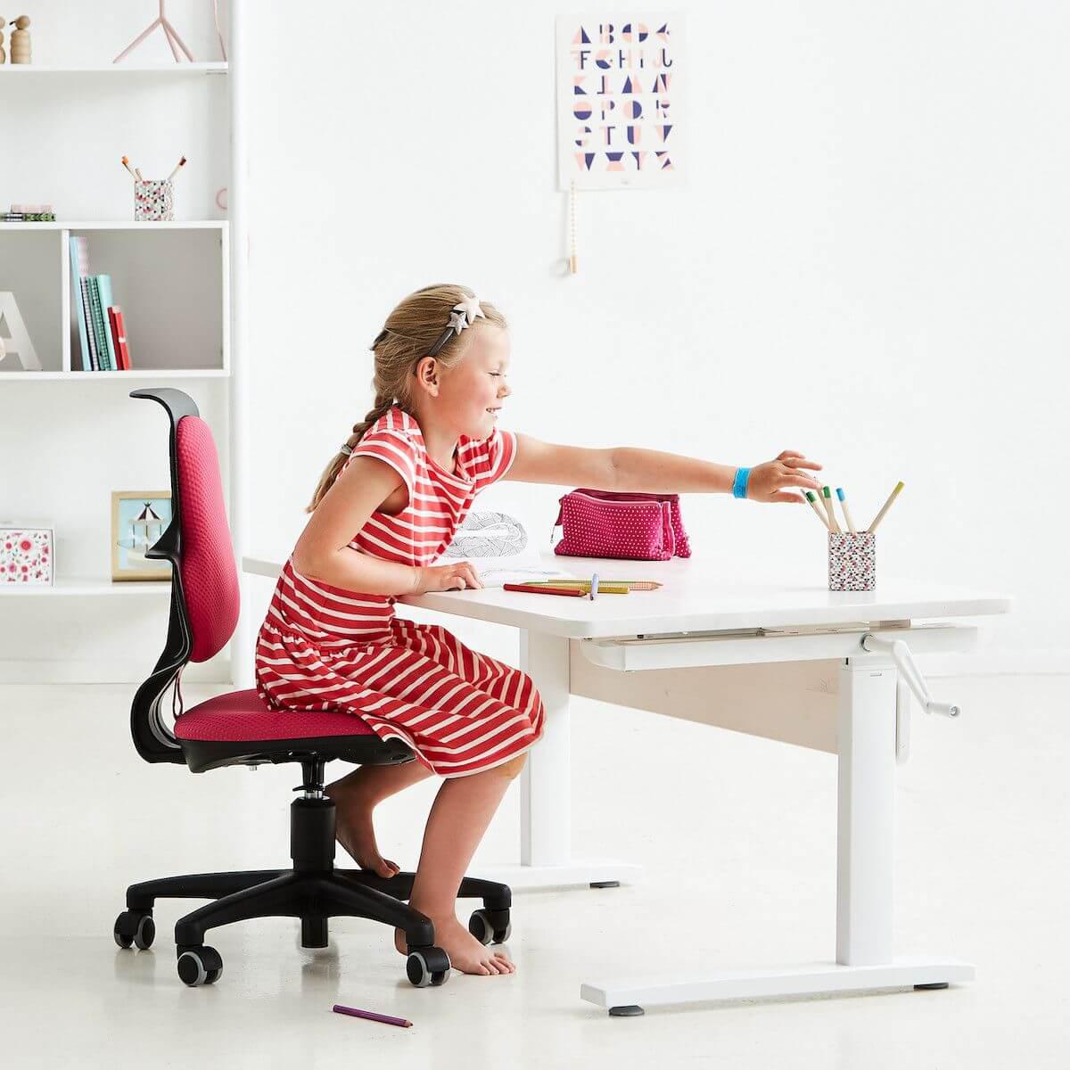 Kinderschreibtisch höhenverstellbar Flexa white wash 