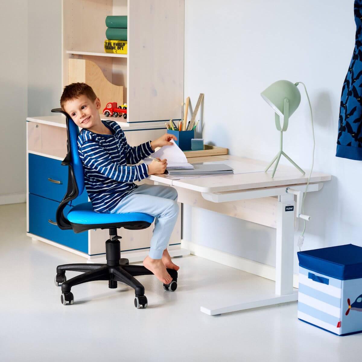 Kinderschreibtisch höhenverstellbar Flexa white wash 