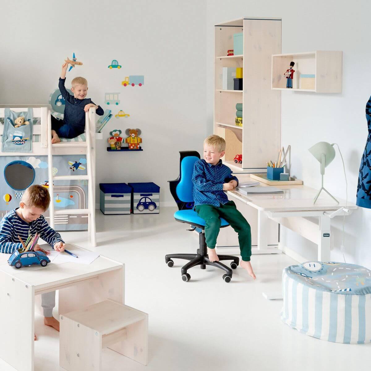 Kinderschreibtisch höhenverstellbar Flexa white wash 