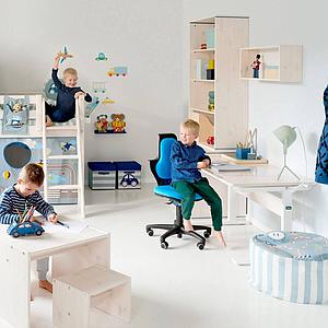 Kinderschreibtisch höhenverstellbar Flexa white wash 