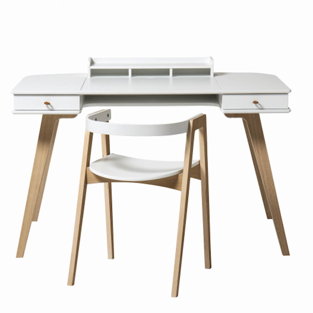 Kinderschreibtisch-Stuhl 72,6 cm WOOD Oliver Furniture weiß-Eiche