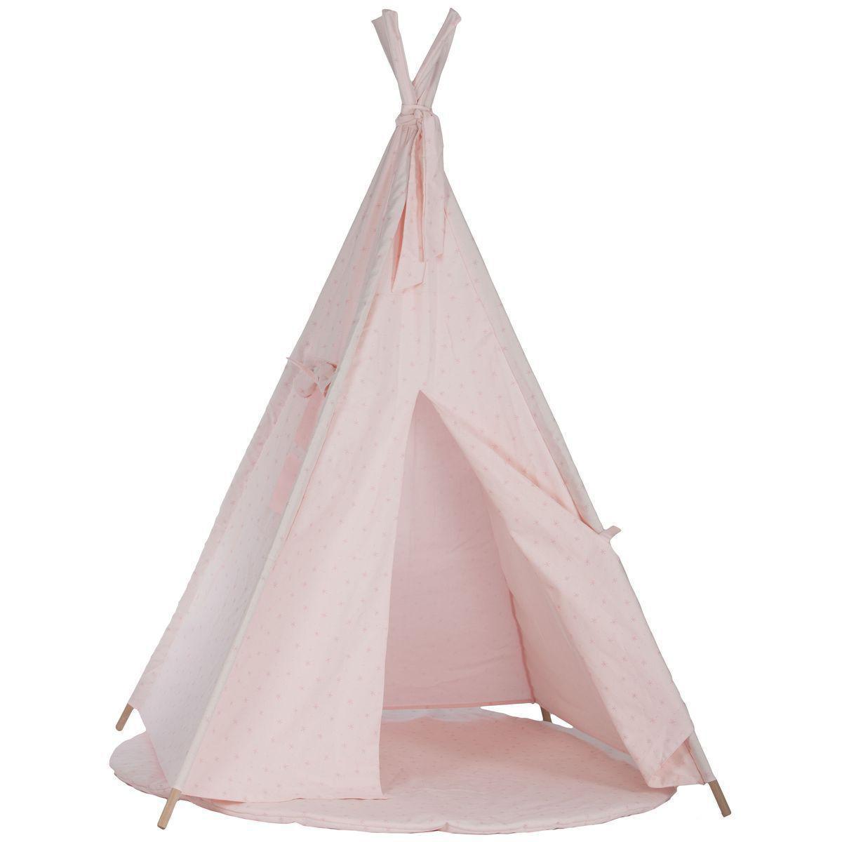 Kinderteppich für Tipi STARS rosa 