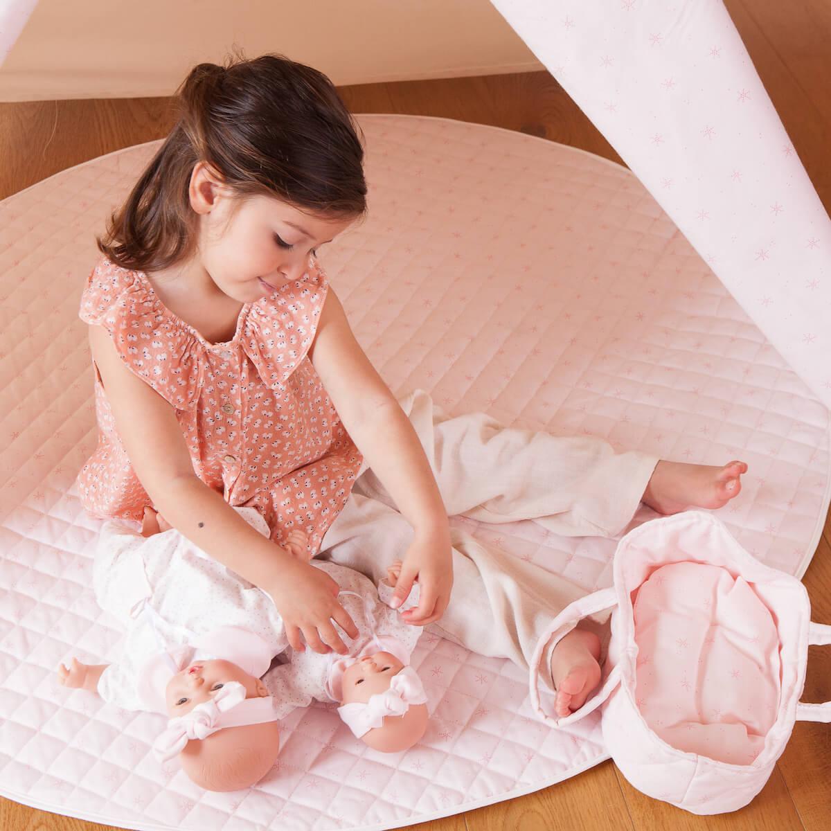 Kinderteppich für Tipi STARS rosa 