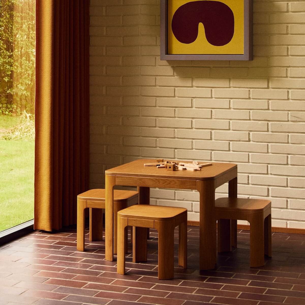 Kindertisch klein NOVA Flexa oak veneer plywood