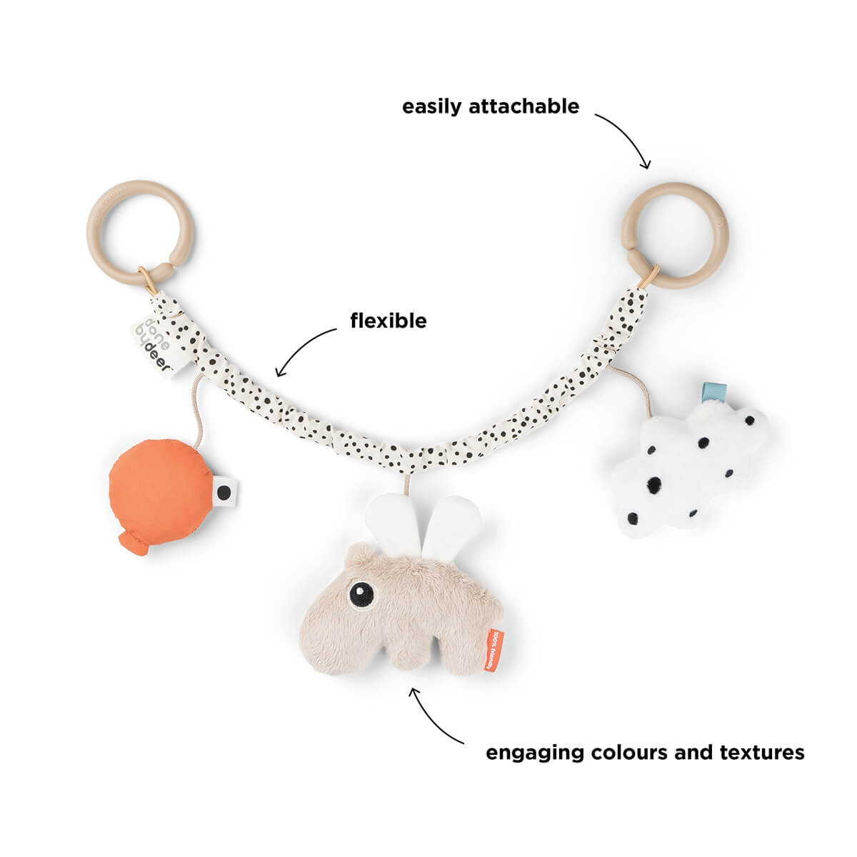 Kinderwagen-Spielzeug Happy clouds Done by Deer Sand