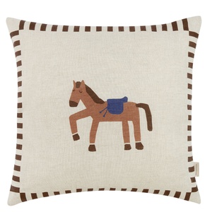 Kissen VIBES 40x40cm Nobodinoz Charcoal Stripes Horse