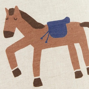 Kissen VIBES 40x40cm Nobodinoz Charcoal Stripes Horse